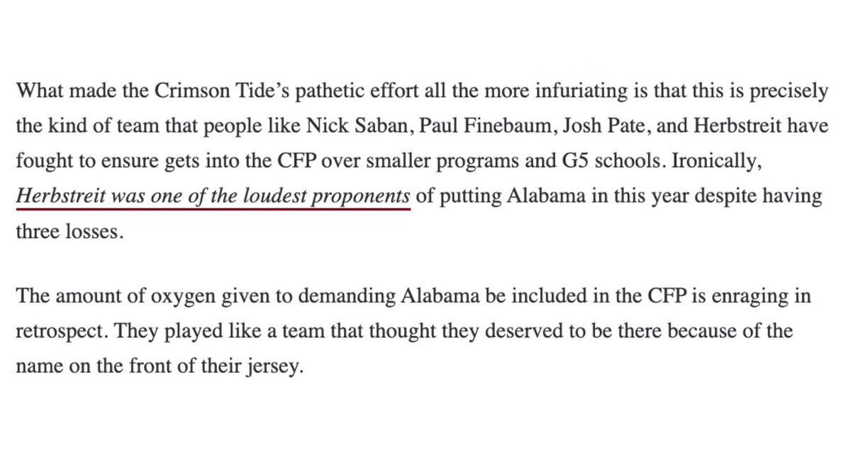 Kirk Herbstreit lambasted Alabama for being "embarrassing" in their 38-3 loss to Indiana. If he's looking for someone to blame for why the three-loss Tide were there to begin with, he should start with... Kirk Herbstreit. bit.ly/4aGNksY