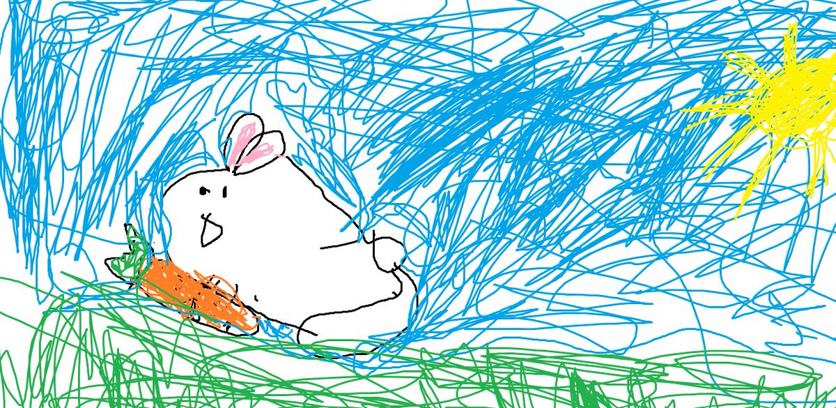 mi hermanito hizo un conejo en paint por primera vez en su vida