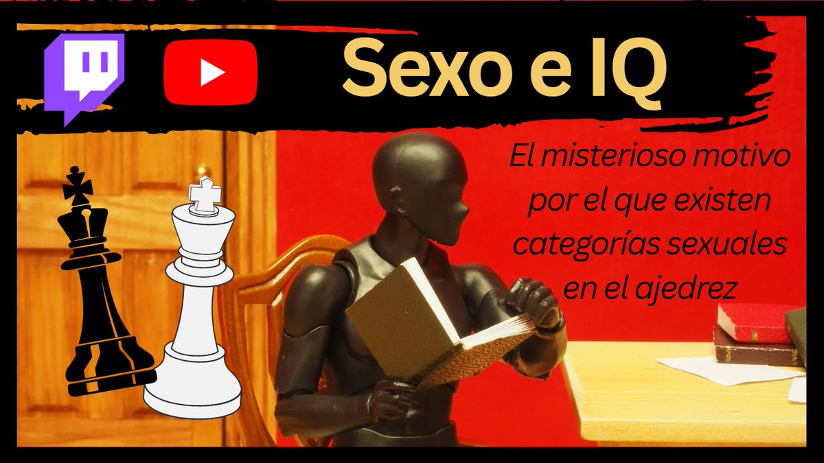 Esta noche, 22:00h: Inteligencia, Ajedrez y batalla de los sexos: El misterioso motivo por el que existen categorías sexuales en el ajedrez.

(Spoiler: el de siempre)

twitch.tv/inside_proxyy youtube.com/@Inside_Proxy