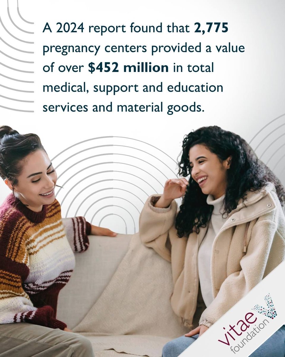 VitaeFoundation's tweet image. Pregnancy centers provide life-affirming care and tangible, material support to women in need. Read the full report here: lozierinstitute.org/wp-content/upl… #Prolife #Prowoman @LozierInstitute