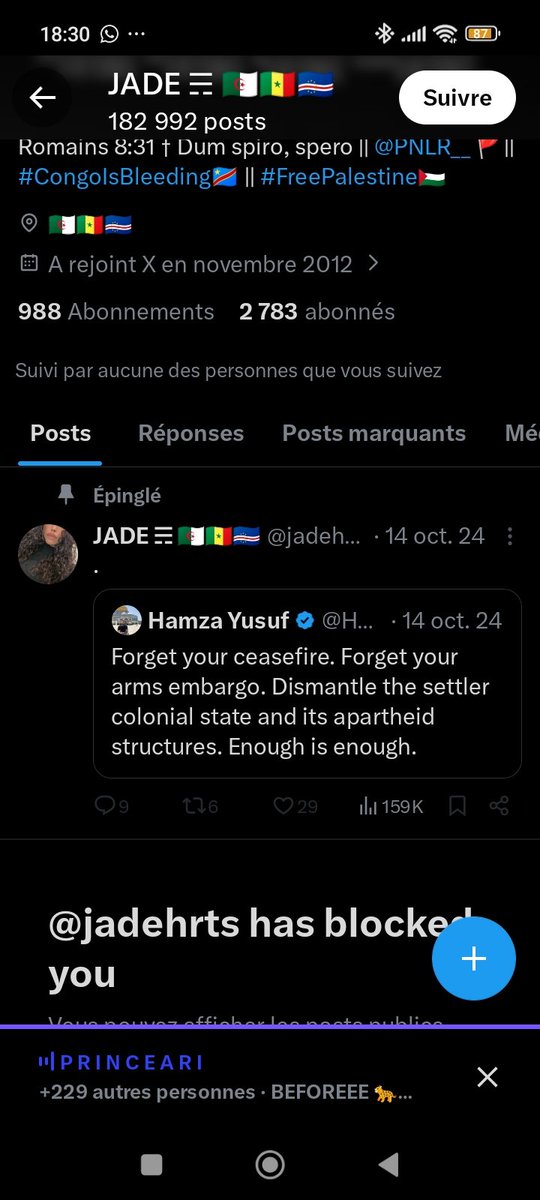 aaooouuuiiaa's tweet photo. Tu fais honte au sénégalais sale raslard de merde
Enlève tes hashtag #CongolsBleeding et #FreePalestine
https://t.co/c77yLJA4kG https://t.co/ebEm8iRJ0n
