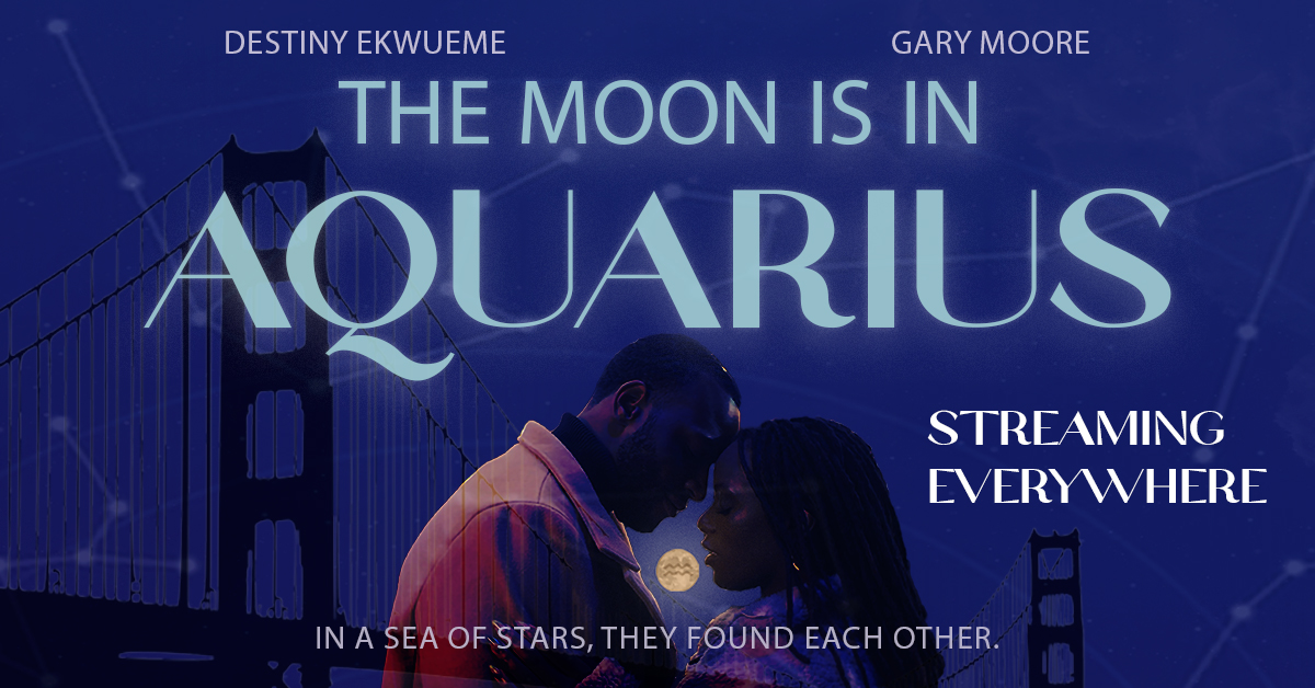 DeskPopEnt's tweet image. Streaming Everywhere! THE MOON IS IN AQUARIUS - Devante and Liz meet at a party, but the real magic begins when they escape into San Francisco for a night of sparks, wonder, and unexpected romance. #TheMoonisinAquariusMovie #Deskpop #Free4All