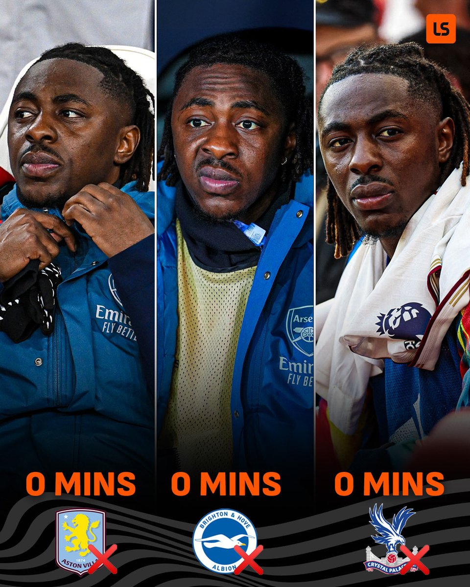 livescore's tweet image. Eberechi Eze has been an unused sub in Arsenal’s last 3 Premier League matches ❌

Reminder: He cost €77.4M 👀