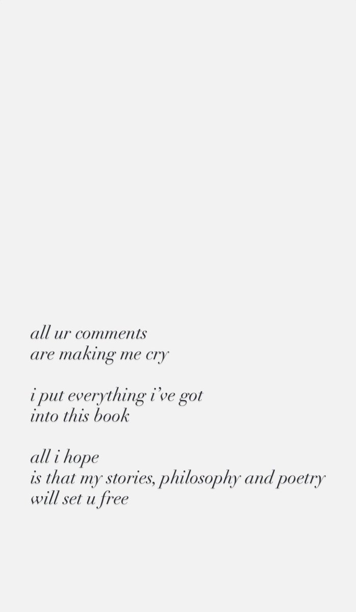 Estamos orgulhosas dele por ele finalmente por tudo para fora!🤍

“Todos os seus comentários estão me fazendo chorar.
Eu coloquei tudo de mim nesse livro.
Eu espero que todas as minhas histórias, filosofias e poesias os deixem livres.”

Joshua Bassett | Instagram Stories