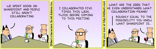 Dave_Bakker's tweet image. Scott, I just wanted to say this.

One Dilbert cartoon has stuck with me for years, the one about spending a fortune on SharePoint while people still don’t collaborate. I’m not even 100% sure that specific joke was yours, but the characters absolutely were, and that’s the point.…