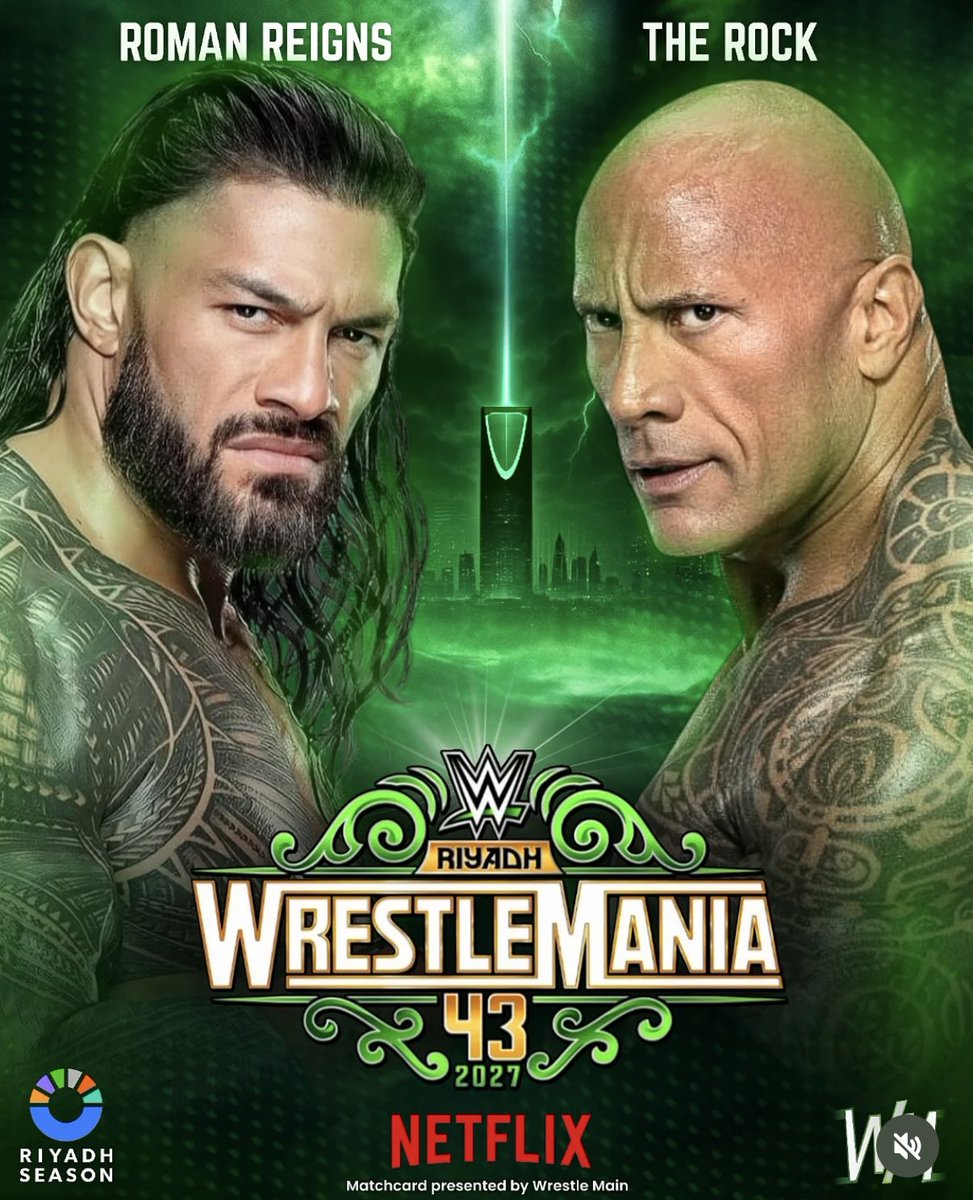 FadeAwayMedia's tweet photo. 🚨 THE ROCK REPORTEDLY HAD A “BIG OFFER” TO WRESTLE WHAT COULD POSSIBLY BE THE LAST MATCH OF HIS CAREER IN SAUDI ARABIA AT WRESTLEMANIA 43. 

THE ROCK VS ROMAN REIGNS IN SAUDI? 👀

(Via @AndrewBaydala) https://t.co/n3jUXxdbhX