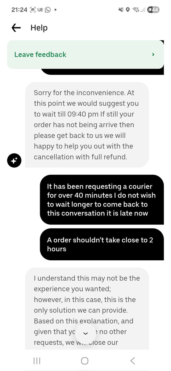 ClassicKyleZ's tweet image. @Uber_Support 
The service we got given yesterday knew I wasn't happy after waiting close to 2 hours and ended conversation and left me (This was a human agent) 

Just told me to keep waiting.