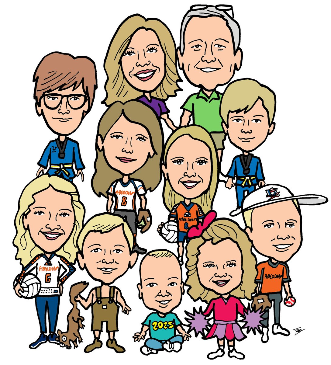 #caricature of grandparents &amp; their grandkids
#freelance #cartoon #art #illustration #drawing 
etsy.com/shop/TBToons