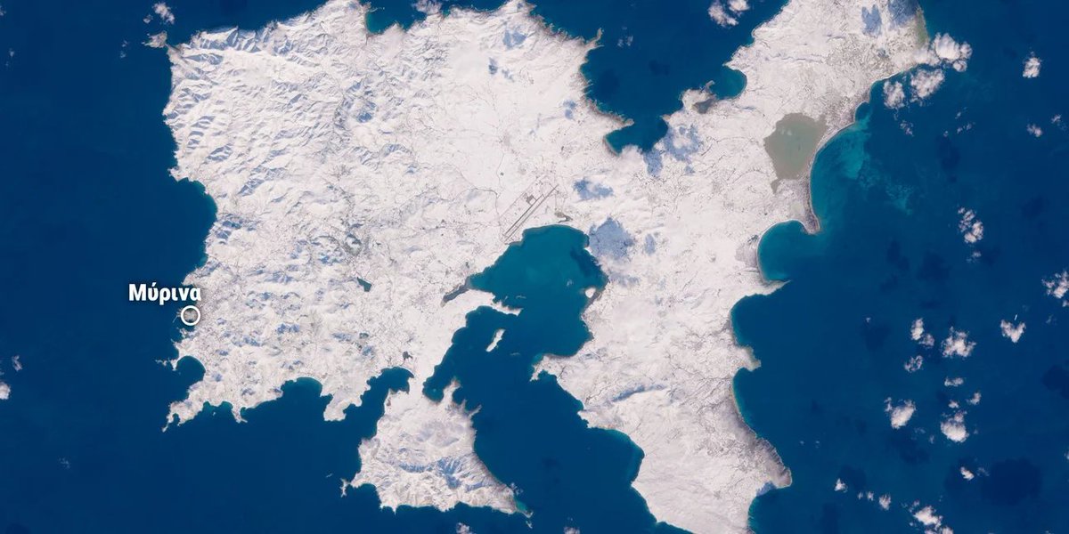 apolyterion's tweet image. Η χιονισμένη Λήμνος.