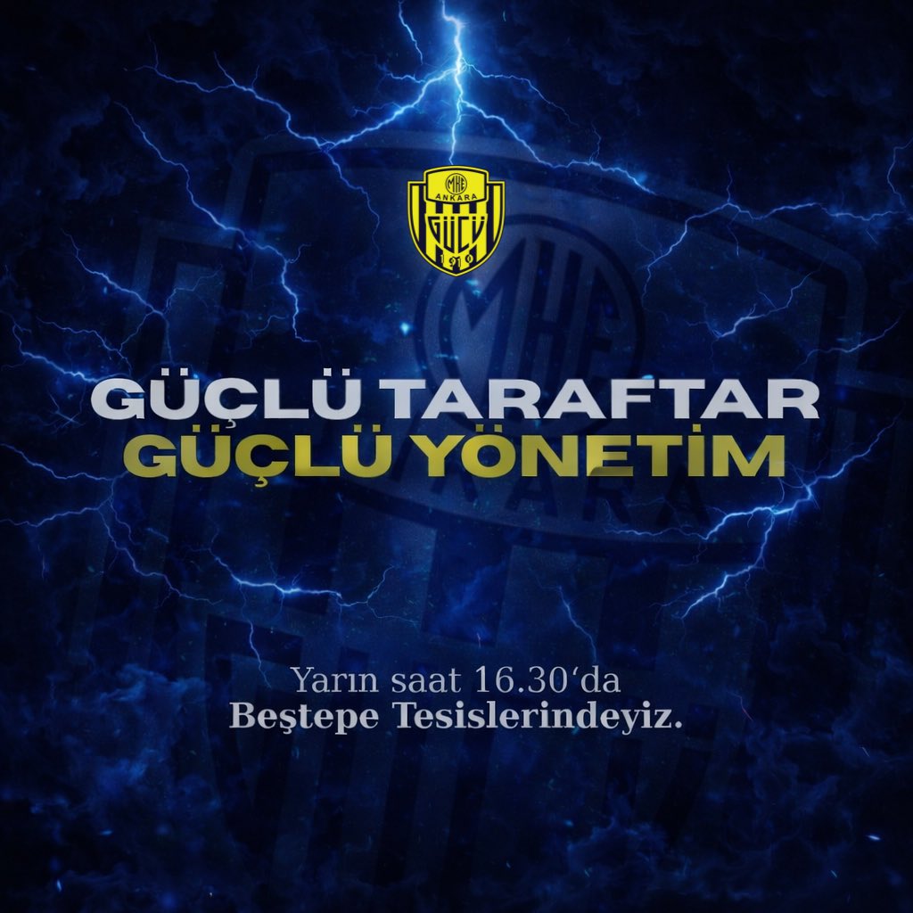 1910Yenidogan's tweet photo. Kader birliği yaptığımız tüm Ankaragüçlüleri, yarın saat 16.30’da Beştepe Tesisleri’ne bekliyoruz.

SEN BEN YOK ANKARAGÜCÜ VAR!

#Ankaragüçlüler #Yenidoğan https://t.co/CnhKzdwHn8