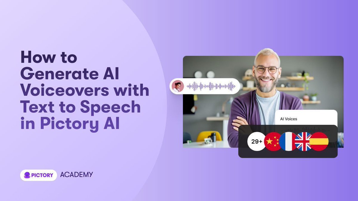 Pictory TTS tutorial graphic