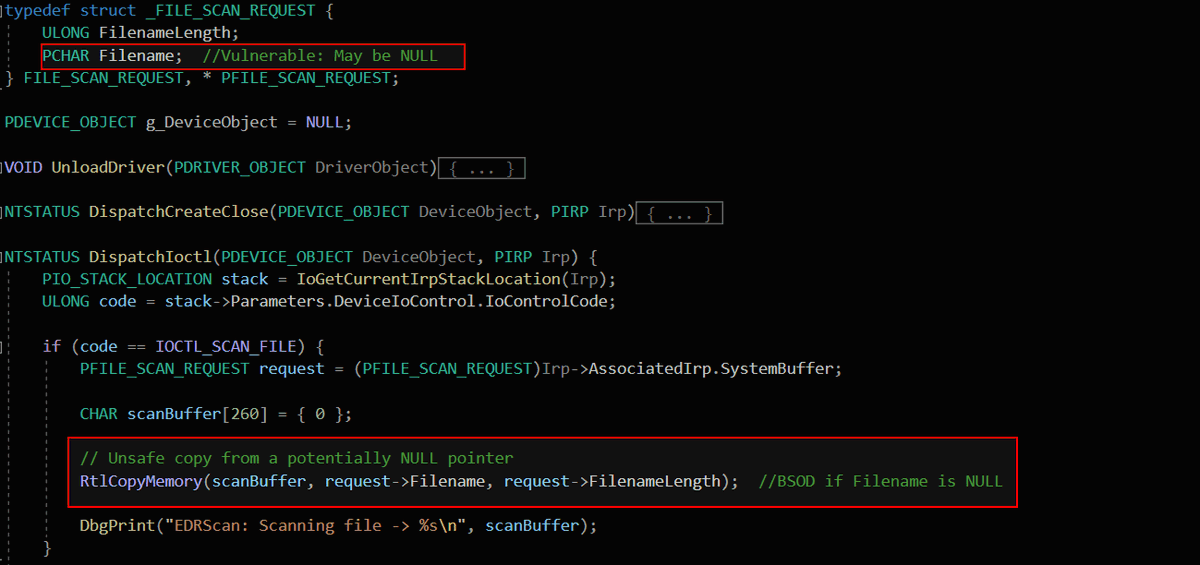Understanding Null Pointer Dereference in Windows Kernel Drivers

TLDR; this blog post will explore one of the classic yet dangerous bugs null pointer dereference. 

whiteknightlabs.com/2025/06/24/und…