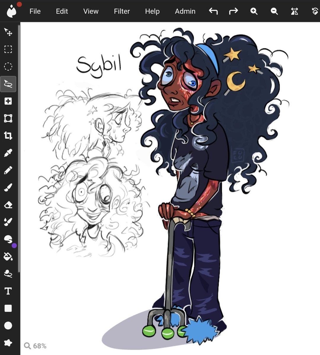 RandomlyF0Z0's tweet image. My full Sybil design.. I love her cute lil hair charms 
#lookoutside #LookOutsideGame