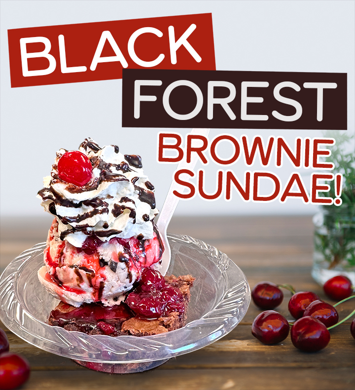 hansen_dairy's tweet image. ➡️Start the new year on a sweet note with our January Treat of the Month: Black Forest Brownie Sundae🍨🍒Available through Jan. 31 at both stores! #IOWA #icecream #eatlocal