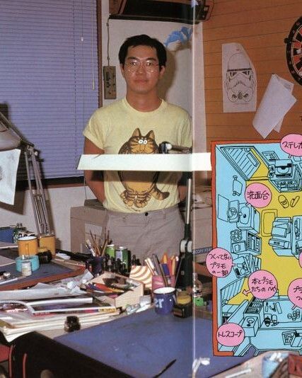 90sPiictures's tweet image. Akira Toriyama in his office