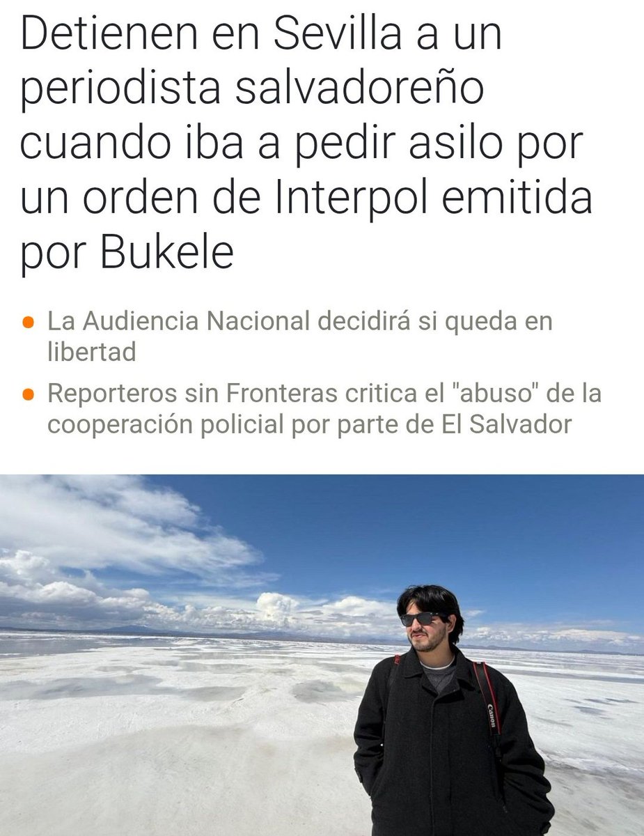 ElTrompudo2022's tweet image. 🚨 El periodista salvadoreño Diego Andrés Rosa Rosales ha sido detenido este viernes en una comisaría de Sevilla donde tenía cita para pedir asilo tras hacerse efectiva una orden de Interpol, solicitada por Bukele.

La detención del periodista salvadoreño en Sevilla mientras…