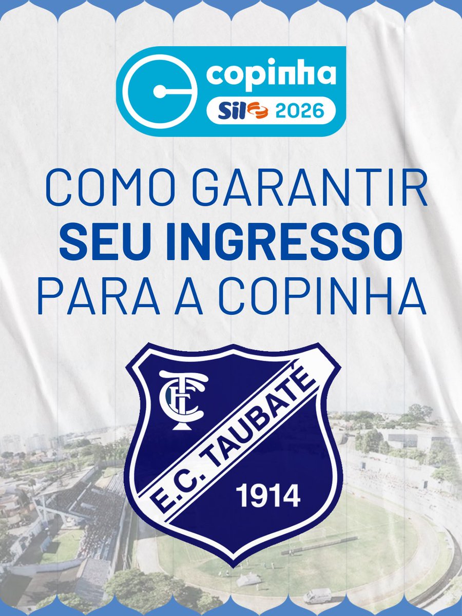ectaubate's tweet image. A Copinha chegou! Veja como é fácil reservar seu ingresso para assistir aos jogos no Joaquinzão!

É possível reservar até cinco ingressos por partida. Acesse o site, siga os passos e se prepare para torcer! Nos vemos domingo!

#OrgulhoDeSerTaubaté