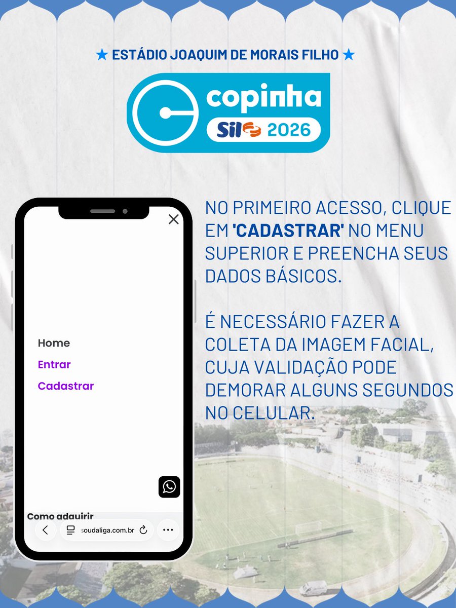 ectaubate's tweet image. A Copinha chegou! Veja como é fácil reservar seu ingresso para assistir aos jogos no Joaquinzão!

É possível reservar até cinco ingressos por partida. Acesse o site, siga os passos e se prepare para torcer! Nos vemos domingo!

#OrgulhoDeSerTaubaté
