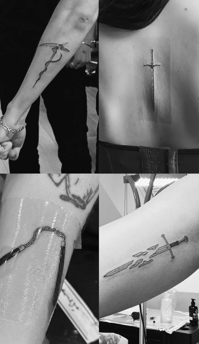 NatiTTV's tweet image. our matching group tattoos - ‘weapons’ 🤍✨ @proxyfox @BigYochie @DanishVolibear