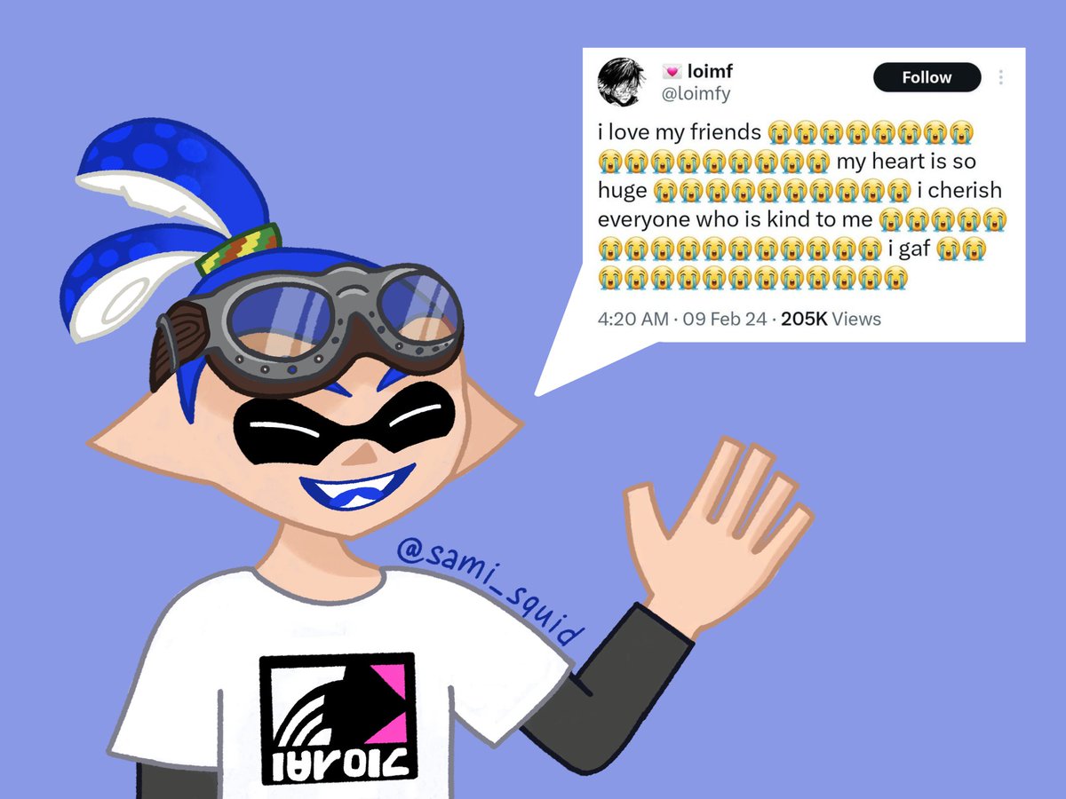 sami_squid's tweet photo. John Splatoon, you will always be famous 🦑💙 #promokidstwt https://t.co/dE56QA9zDh