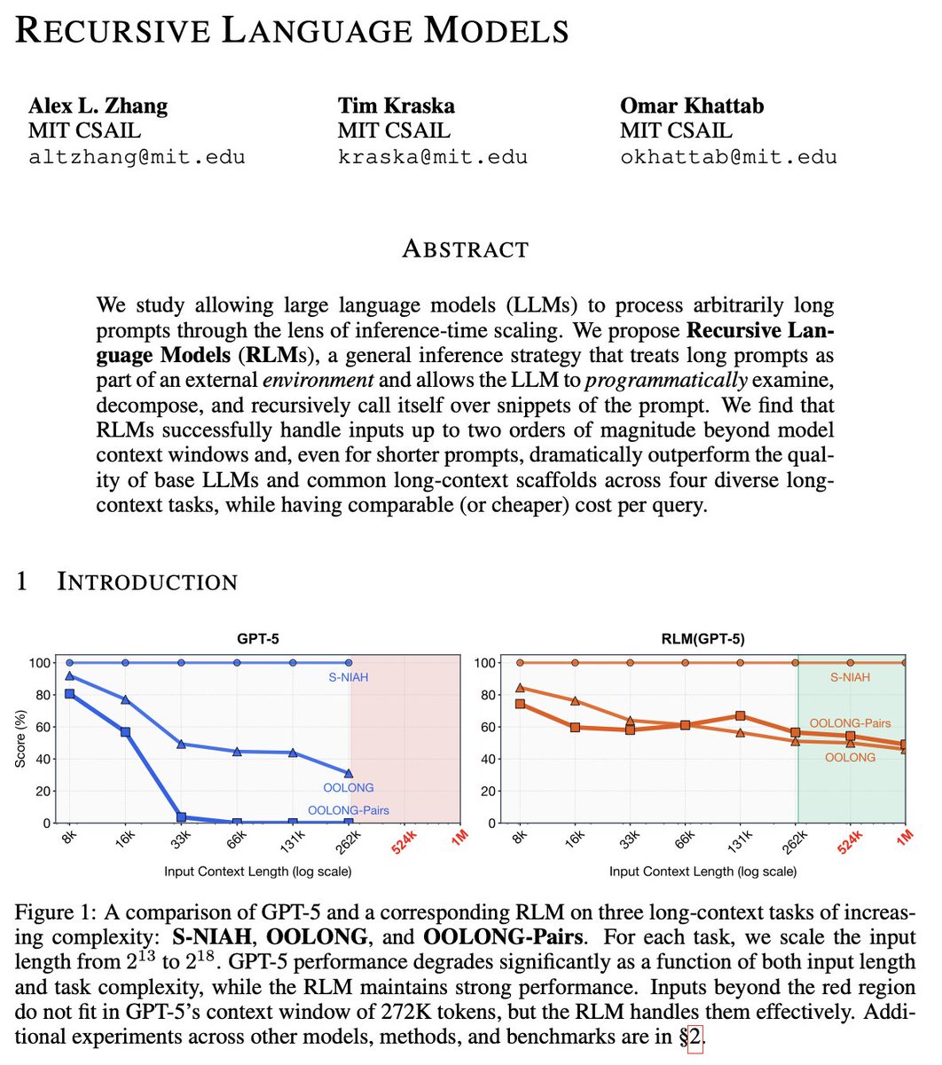 a1zhang's tweet image. Much like the switch in 2025 from language models to reasoning models, we think 2026 will be all about the switch to Recursive Language Models (RLMs).

It turns out that models can be far more powerful if you allow them to treat *their own prompts* as an object in an external…