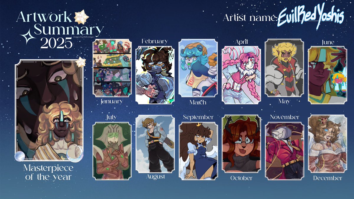 EvilRedYoshis's tweet image. Another year another art summary 😽💙🦋