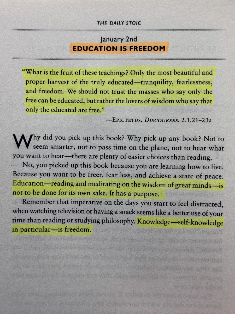 Today’s Stoic Lesson: Knowledge (self-knowledge in particular) is freedom.
