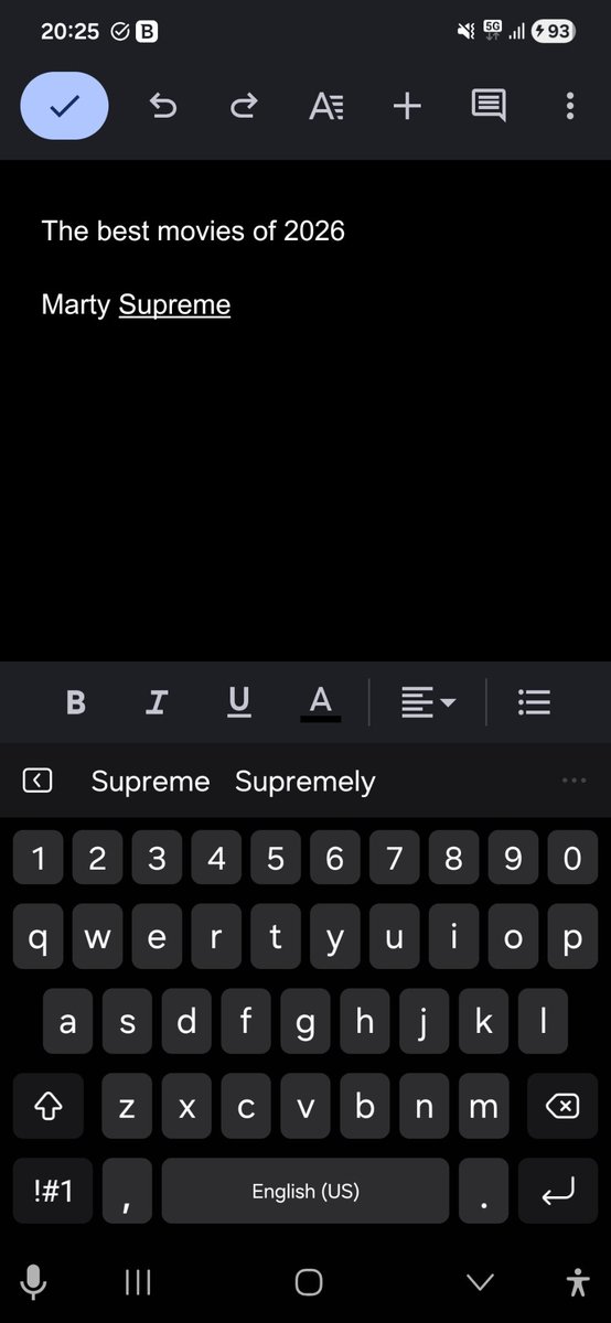 Started my end-of-year list today