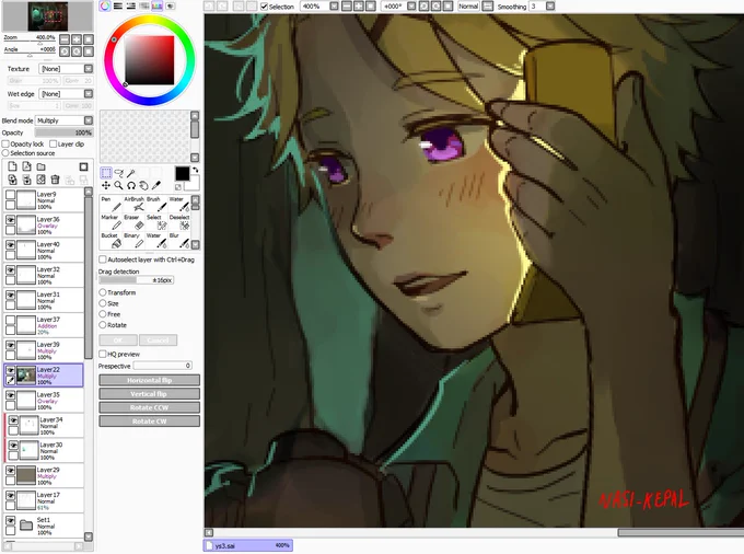 Now that it's 2026, i'm revisiting some of my art ten years ago!! It was 2016, I was super duper into mystic messenger, and I wanted to portray my best boy using a 1000x748 canvas and a dream (i didn't remember it was THAT small my god no wonder the printed result was so bad)