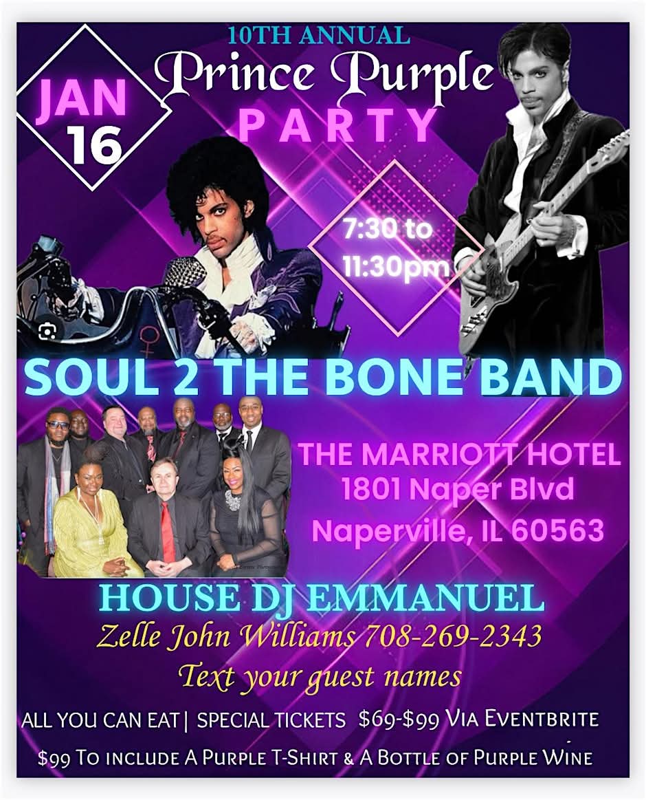 eventbrite.com/.../10th-annua…...
Get your VIP tickets &amp; seats today!!!
Special Prince Hotel Discount offer 
app.marriott.com/reslink?id=176…...

#PrincePurpleParty #CommunityEngagement #PrincePurpleParty #Soul2theBone #LiveMusic #Networking