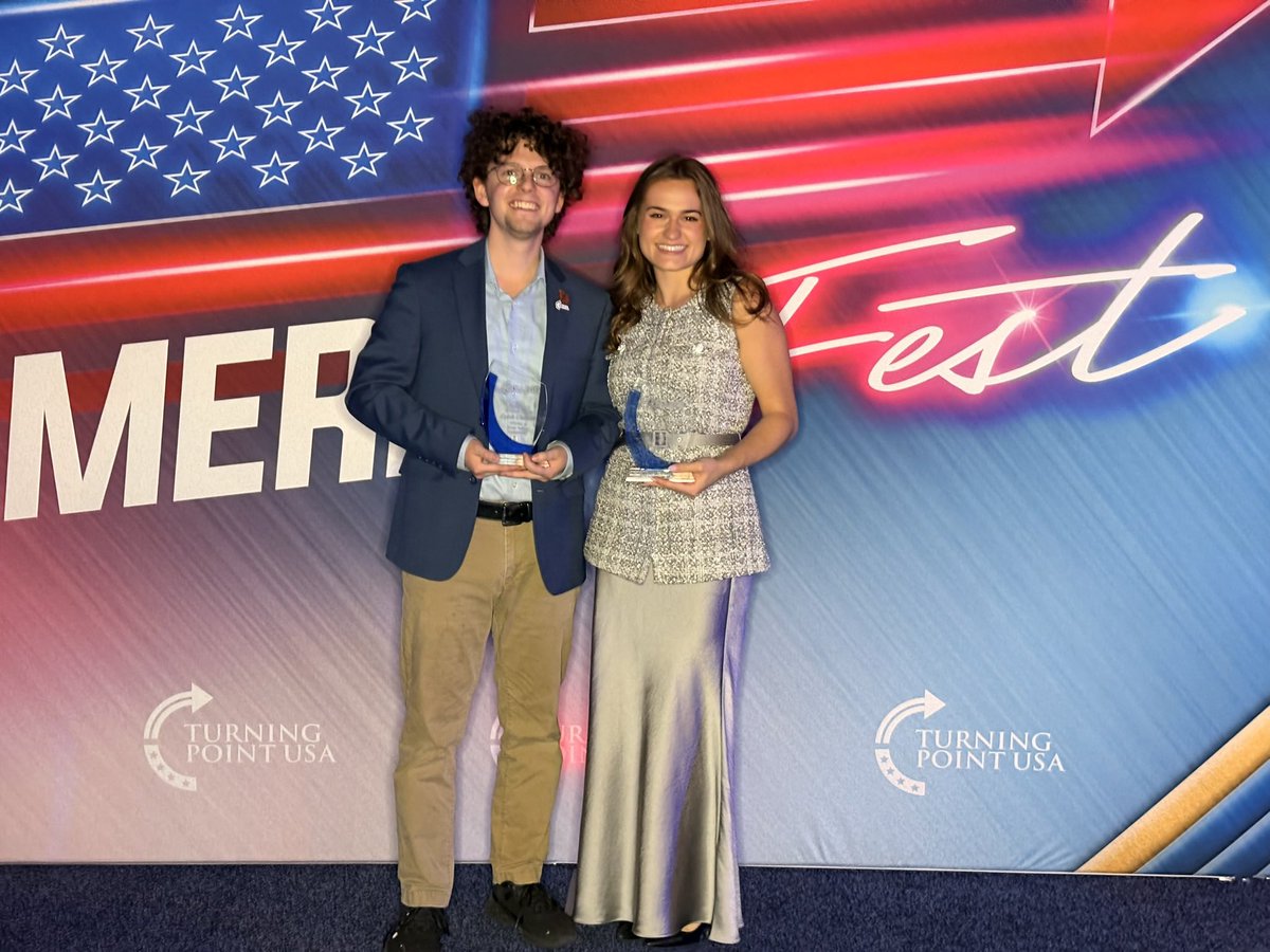 I am honored to receive the first-ever “Charlie Kirk Courage” Award at AMFEST this year representing my chapter at UVU. My generation is not backing down.