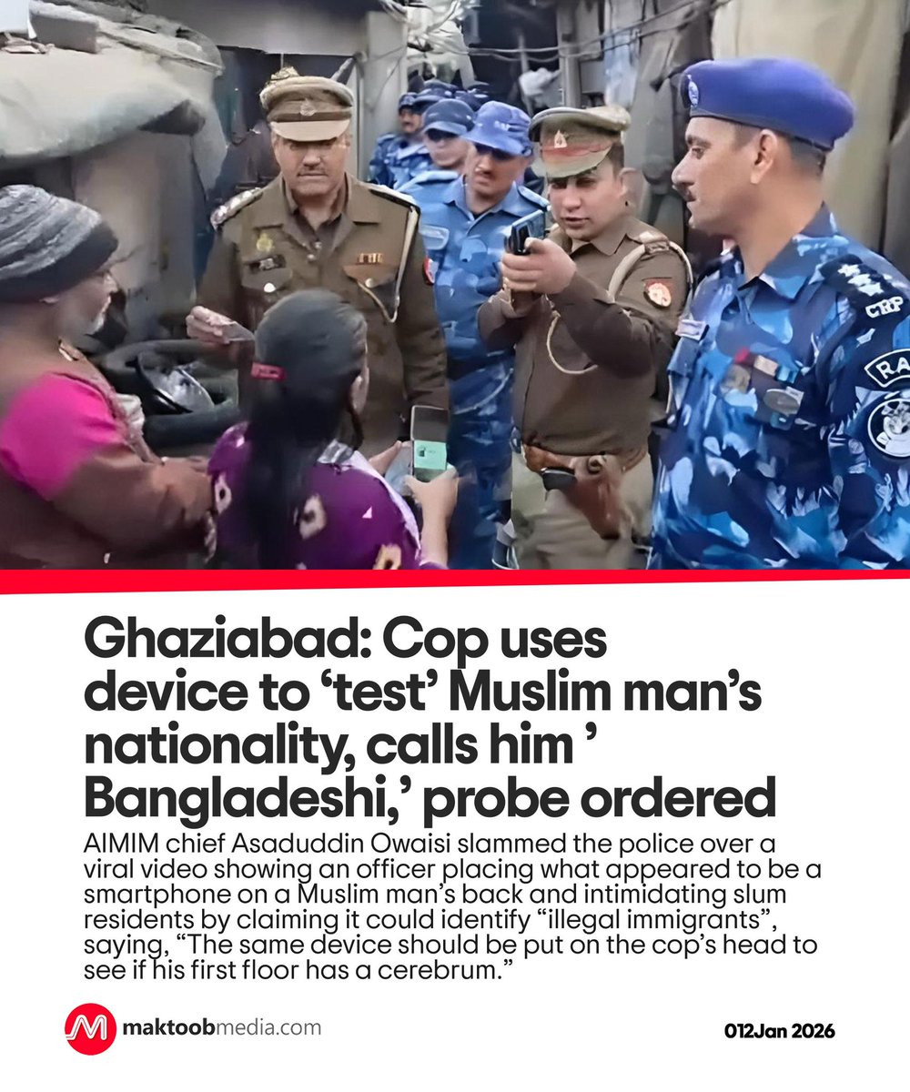 “Are you Bangladeshi? The machine shows that you are, doesn’t it?” a police officer is heard saying in a viral video, as the man responds that he is from Araria district in Bihar.

maktoobmedia.com/india/ghaziaba…