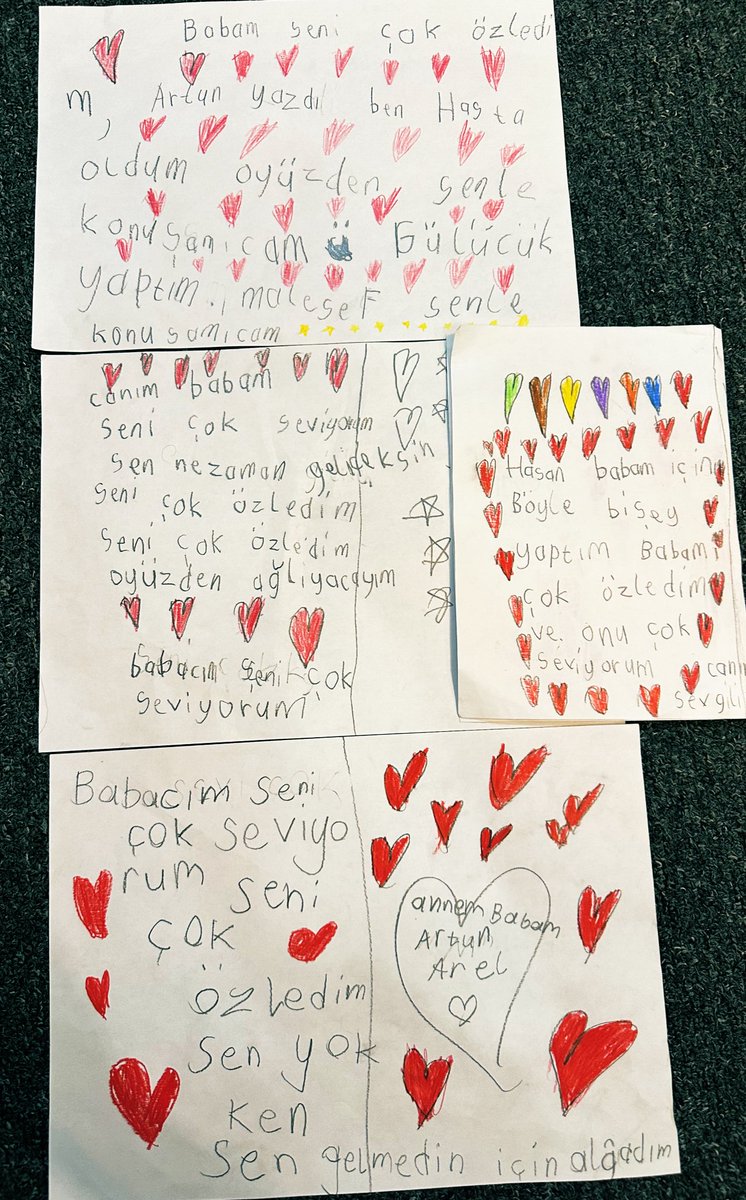 1. Sınıfa yeni başlayan oğlum babasına duyduğu özlemini yazmış..Babasını çok özledi ve ben babasının nerede olduğunu anlatamıyorum, daha 6 yaşında bir çocuk !..

“Bugün Hasan’ın 28 günde bir olan tutukluluk değerlendirmesi vardı ve yine red geldi .. ”