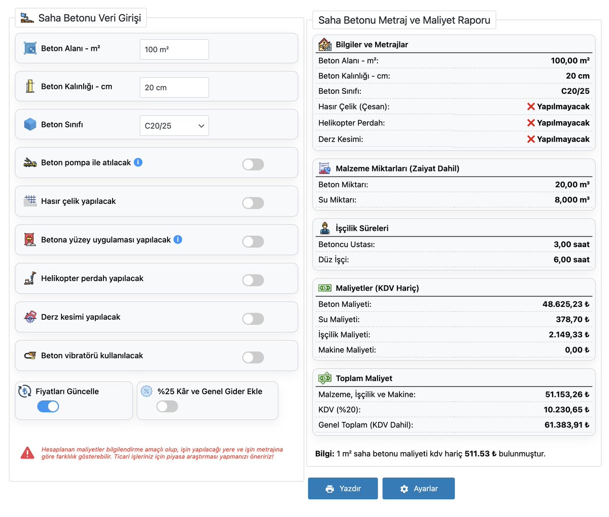 Saha Betonu Maliyet Hesaplama (Beton, Hasır, Yüzey Setleştirici, Helikopter Perdah, Derz Kesimi vb.)
insaatim.com/saha-betonu-ma…