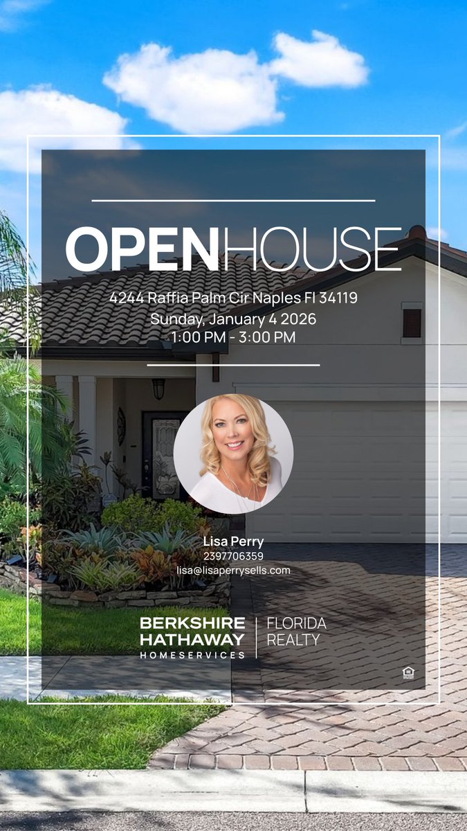 LisaSellsSWFL's tweet photo. Mark your calendars and get ready to step inside your future home. #OpenHouse #DreamHome #RealEstateNaples https://t.co/Kt24vLAag3
