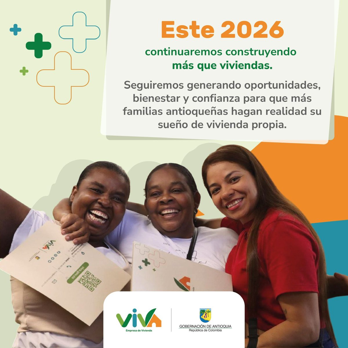 En 2026 reafirmamos nuestro compromiso con Antioquia 💚

Trabajamos para que más familias accedan a una vivienda digna, generando bienestar, oportunidades y confianza en cada territorio. 

Cuando una familia cumple su sueño, se transforma el futuro del departamento 🏠✨
#VIVA2026