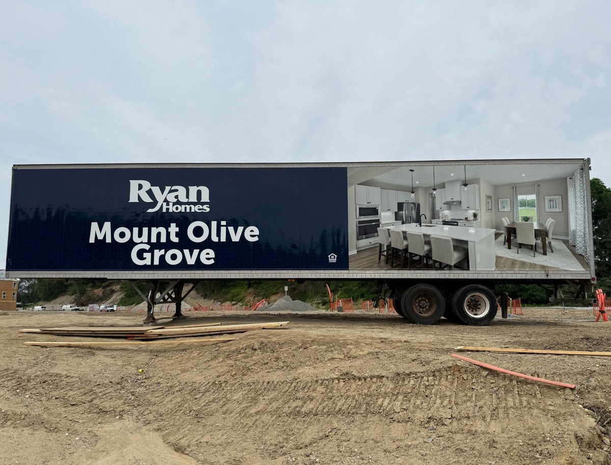 designerwraps's tweet image. 48ft Trailer Wrap for Ryan Homes new development in Mount Olive Grove NJ. #designerwraps #yourbrandrealized #trailerwraps