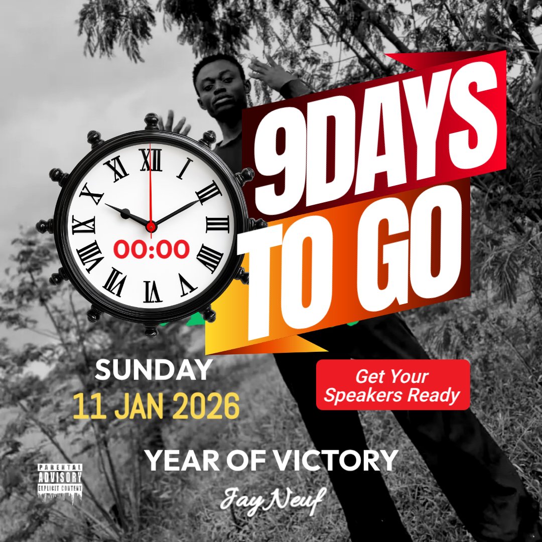 Jan 2 (Day 1)*: "🔥 #9DaysToGo! My new track drops Jan 11! Stay tuned... #NewMusic #Countdown"
Some People Will like To PreSave, here is an audiomack promotional link ❗
audiomack.com/jay-neuf/song/…