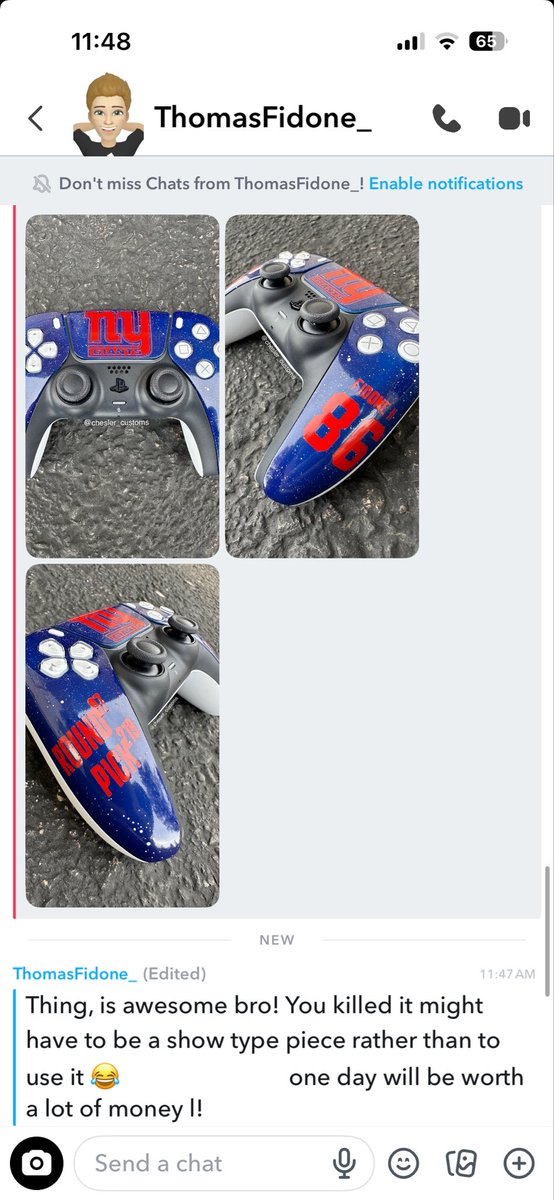 Requested custom controller for New York Giants TE <a href="/ThomasFidone/">Thomas Fidone II ⁸⁶</a> 🏈🎮 

Instagram: @ chesler_customsllc
