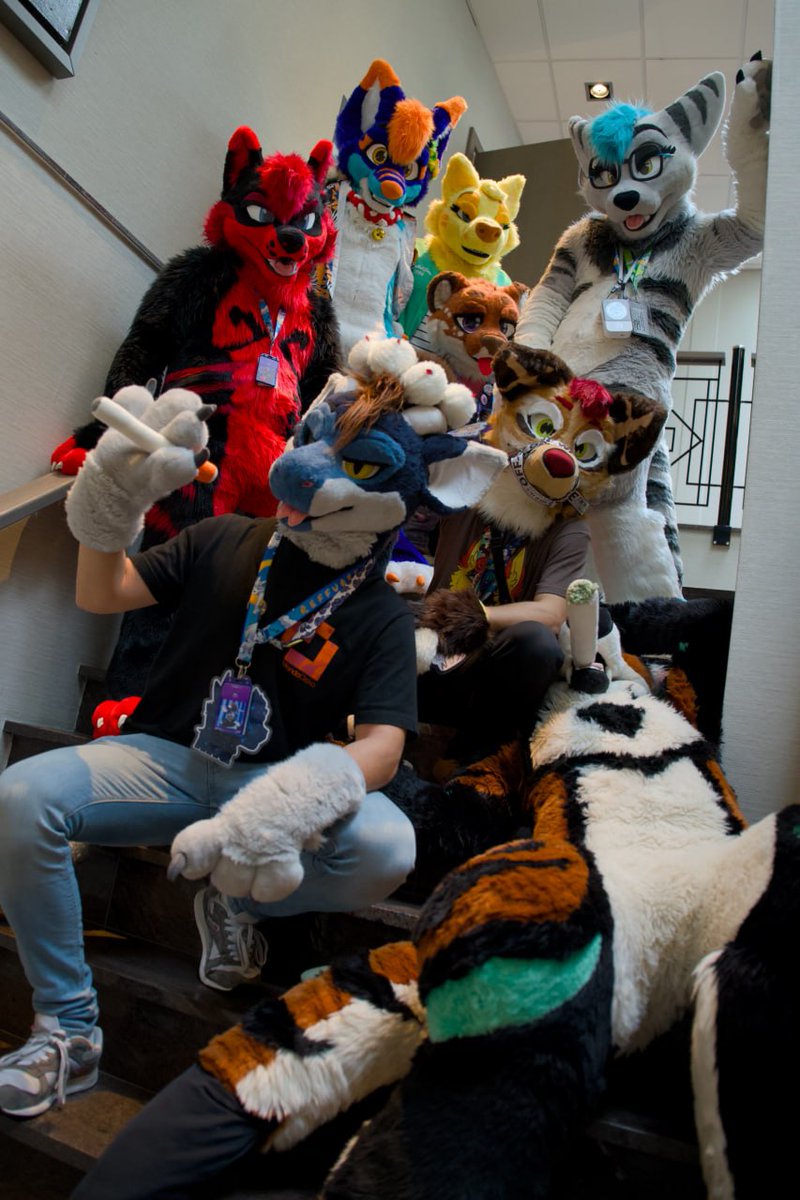 Oi oi oi! Stairs are blocked, baka. 😎 #FursuitFriday

📸: <a href="/Sr_NaxVR/">Nax</a>