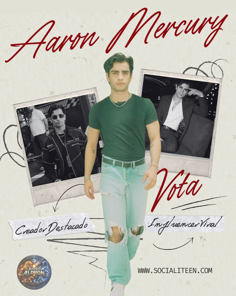 JutsuAldron's tweet photo. ¡Turno de activar a Aaron! 💎 Vamos por Influencer Viral y Creador Destacado. El sitio está rápido, aprovechen para meter sus votos dobles ahora mismo. ¡Aaron al podio! 📱🔥 https://t.co/Pb9tHHccyv #AaronMercury #Aldron #SocialiteenAwards2025 #Votemos https://t.co/EM5o3Y4ewr