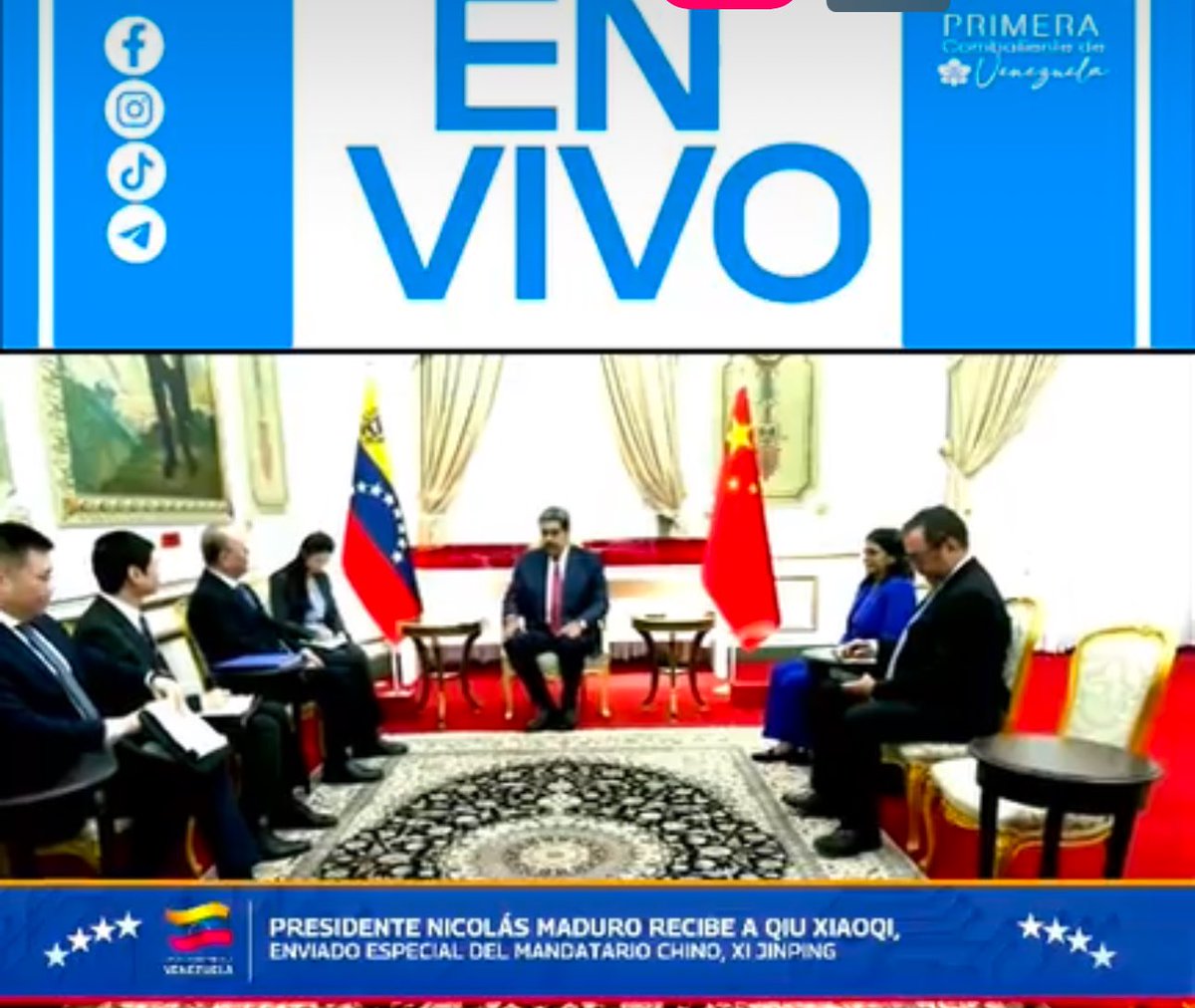#ÚltimoMinuto Presidente Nicolás Maduro recibe en Miraflores a enviados de su homólogo chino