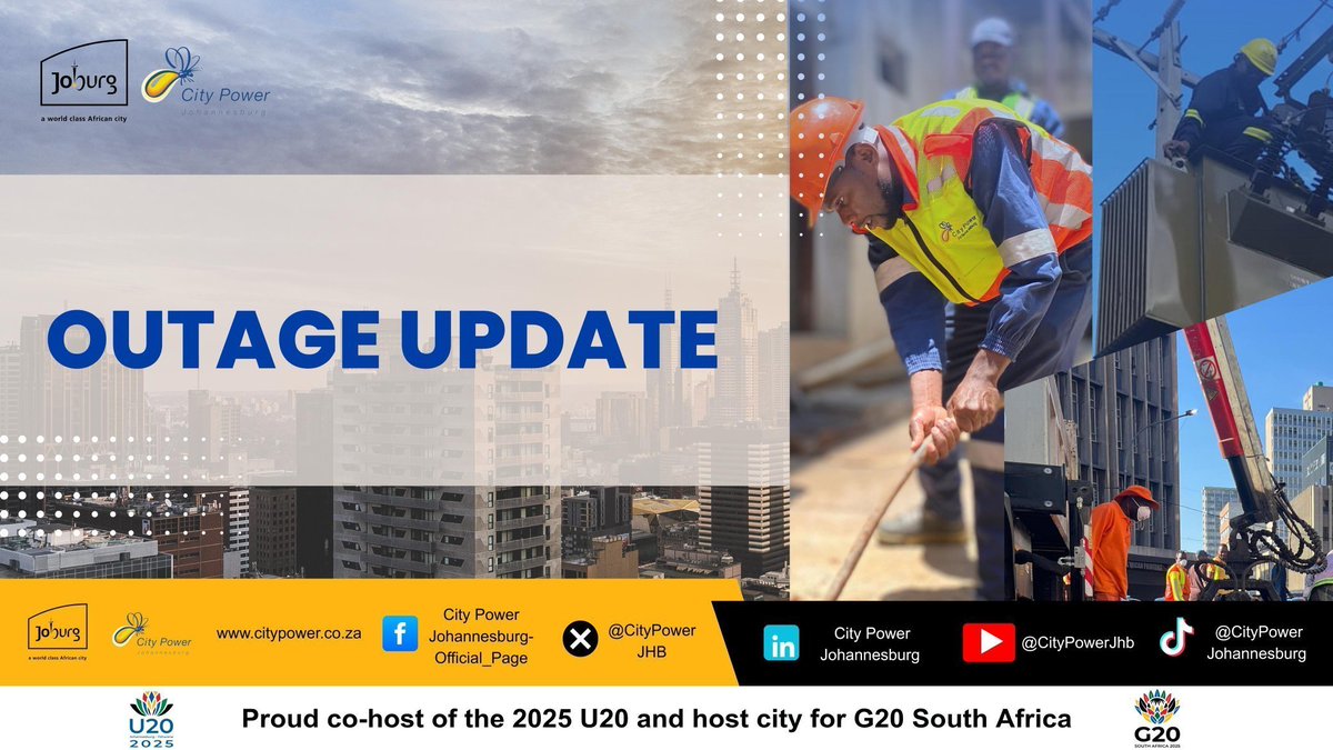 CityPowerJhb's tweet photo. #CityPowerUpdates #RandburgSDC 

Northriding Substation, Randpark Ridge  Distributor:affecting
customers in Randpark Ridge and surrounding areas. 

Repairs are complete.Restoration process will commence shortly. 

We apologise for the inconvenience caused. Customers will be updated on developments. 

Link to channel :  https://t.co/QM8Is3AP2G^NN