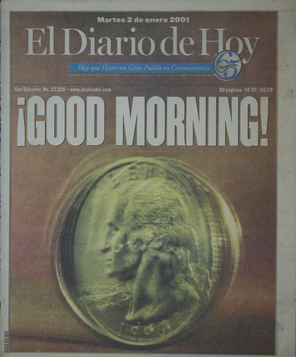 avolevan81's tweet photo. Portada de #EDH de hace 25 años en el marco de la dolarización. Encuentren el error.👀 https://t.co/G7ognP3T6F