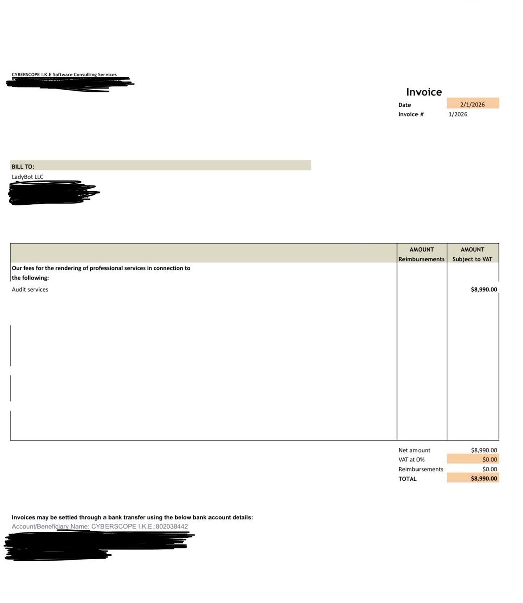 🚨 BIG MILESTONE UNLOCKED FOR LADY CAFE 🚨☕💎

WE OFFICIALLY @ AUDIT IN PROGRESS ✅

We have PAID IN FULL for the Lady Cafe audit and the process is now officially underway! 🧾🔥
⏳ ETA: ~2 weeks until we receive the completed audit.

Transparency matters to us — so we’re