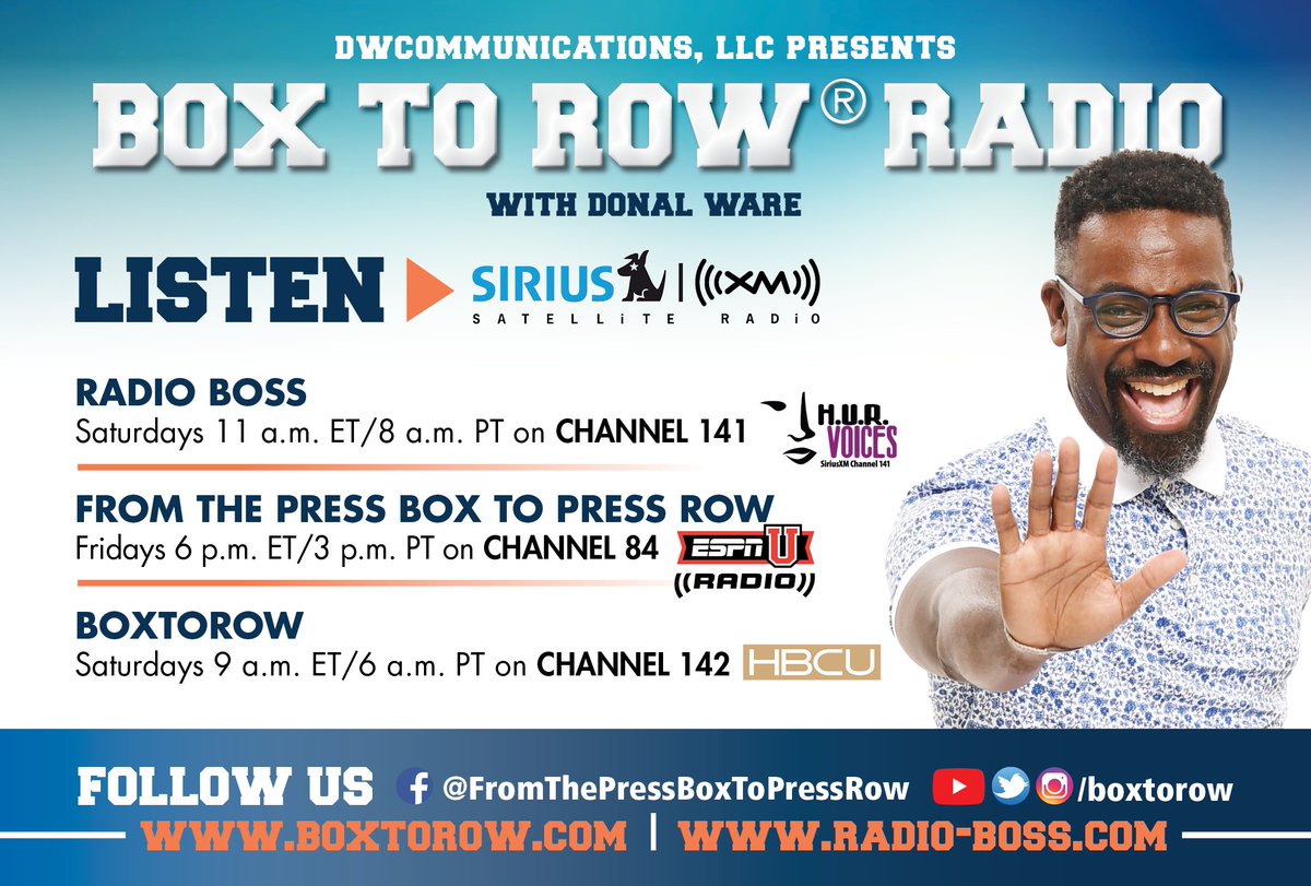 boxtorow's tweet image. Tune into BOXTOROW with Donal Ware's 2025 year-end review and conversations with Jay Johnson, Rajah Caruth, @daVinchijuste @HCWillieSimmons Jerry Mack, Marcel Reed, Charles Huff. On a radio station near you boxtorow.com/affiliate-stat… and Friday 6p ET/3p PT on SiriusXM Channel 84.