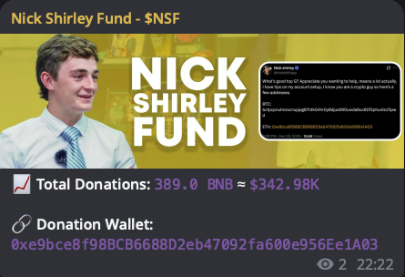 Only a few thousand dollars stand between us and $350K donated.

What we’re witnessing is sustained momentum driven by real people, real support, and real conviction.
The $NSF community is fully locked in.