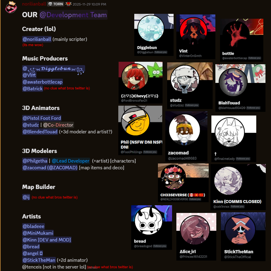 norilianball's tweet image. hey yall :D
here's the #FPETornApart development team if yall dont know
please show some support to all of them if you can :)
.
.
.
.
.
teaser soon