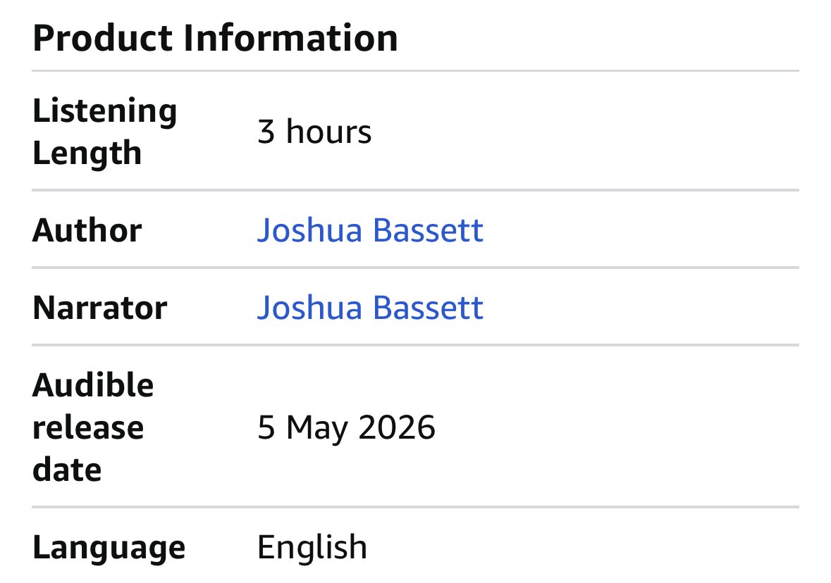 TeamJBassett's tweet photo. The audiobook version of Rookie is three hours long and narrated by Joshua himself!

🔗Pre-order here: https://t.co/VsMV7xuycE https://t.co/vgiYS7ZrV6