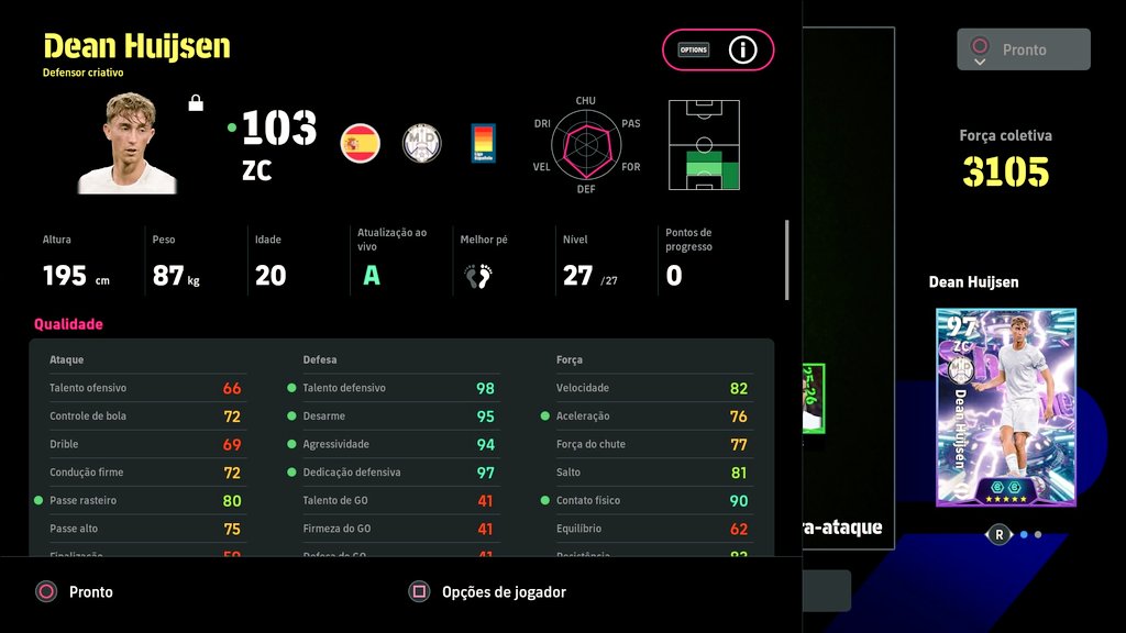 Pra quem não tem condições de investimento como eu! Esse Zagueiro caiu como uma luva no meu time no #eFootball2026 #eFootball  #KONAMI
